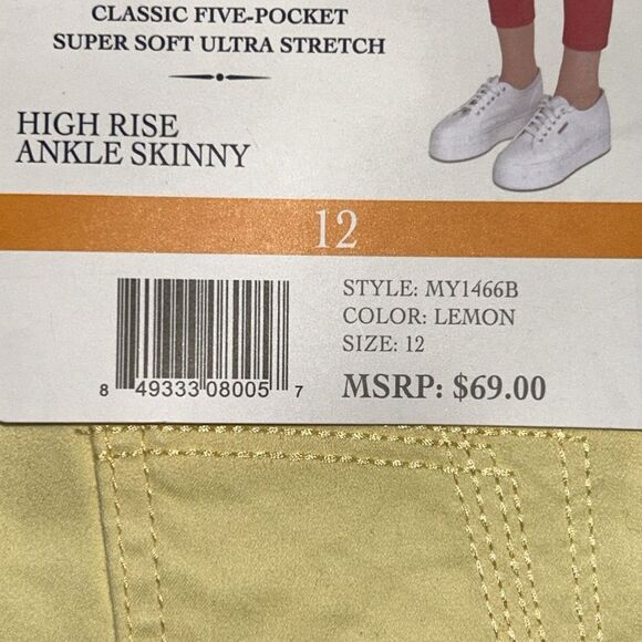 NEW Seven7 Limited Edition Lemon Yellow Ankle Cropped Jeans - Picture 3 of 7